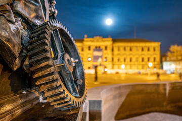 Schloss Erlangen mit Zahnrad Brunnen