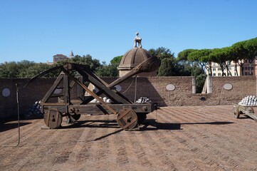  The Saint Angel Castle wall in Rome, Italy