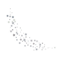 Silver glitter confetti. Light background.