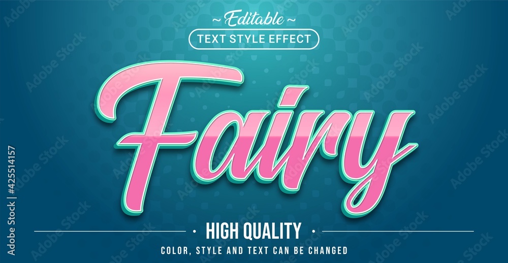Poster editable text style effect - fairy text style theme.
