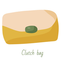 Modern bag for women. handy clutch. Casual style. Fashion accessory. Simple flat illustration