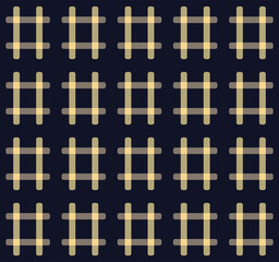 Japanese Yellow Plaid Checkered Vector Seamless Pattern