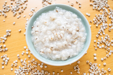 A bowl of dietary health porridge barley porridge