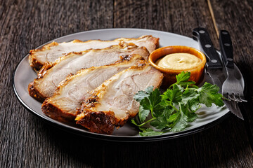 honey garlic baked pork ham, top view