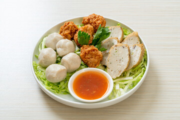 Boiled Fish Balls, Shrimp Balls and Chinese Fish Sausage