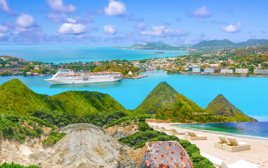 Beautiful Saint Lucia, Caribbean Islands - obrazy, fototapety, plakaty