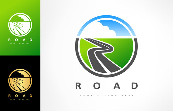Road logo vector. Track design.