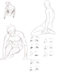 poses y estructura de gente bocetos de ojos