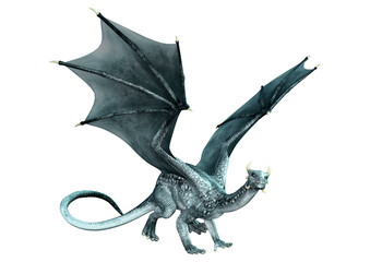 Naklejka premium 3D Rendering Fairy Tale Dragon on White