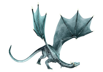Naklejka premium 3D Rendering Fairy Tale Dragon on White