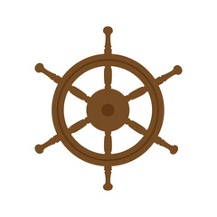 Vector illustration of a steering wheel on a white isolated background. Flat design. icon, sign, symbol. For various purposes of design.
