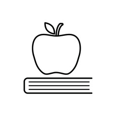 Book and  apple icon. knowledge education vector sign