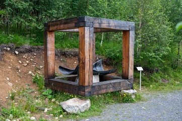 Station XIV of the Way of the Cross: Jesus is laid in the tomb. Kalvária na Peknú vyhliadku. Starý Smokovec, Slovakia. 2020-07-27.