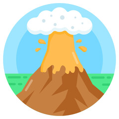 
Trendy vector design of volcano eruption 

