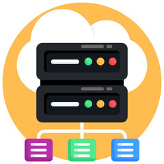 
Flat editable icon of cloud database sharing 

