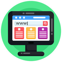 
Flat round trendy icon of web template

