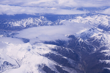 Obraz na płótnie Canvas Aerial view over the volcanoes of Kamchatka, Russian Far East, Russia