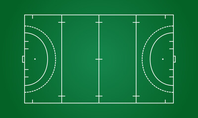 Green field hockey grass hockey field line template vector stadium
