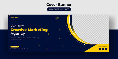  facebook cover banner webinar online digital marketing business social media post design template - obrazy, fototapety, plakaty