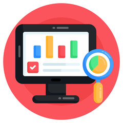 
Download this premium flat icon of online analysis  


