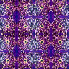 Seamless colorful ethnic pattern. Hand drawing star . Gold and purple,