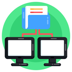 
Download this premium flat icon of distributed data folder 

