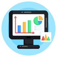 
Download this premium flat icon of online statistics  

