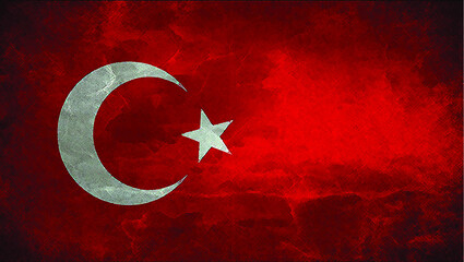 Turkey, Turkish Flag Wallpapers with Rough Texturizer Effect