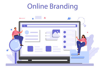 Brand creation online service or platform. Marketing specialist