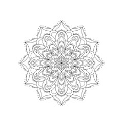 Mandala. Antistress coloring book. Template for mehendi. Oriental drawing. Vector illustration. Isolated on a white background.