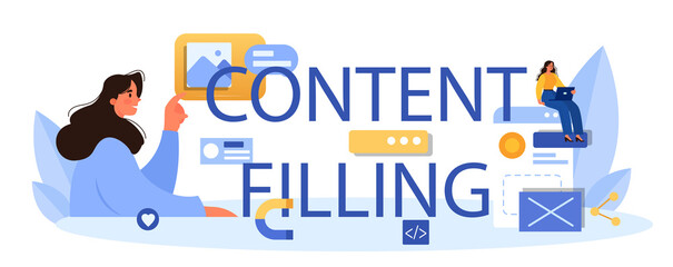 Content filling typographic header. Making responsive and viral content