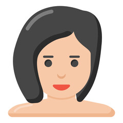 
Bopb hair cutting icon in flat design, stylish woman vector 

