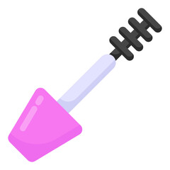 
Mascara brush icon, eye care beauty accessory in flat design 

