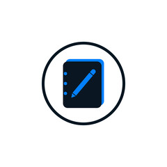 note write icon vector in circle