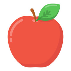 
A fresh fruit icon in flat design, apple vector 

