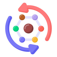 Hold on this amazing flat icon of network upgrade 