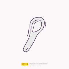 coffee spoon for cafe concept vector illustration. hand drawing doodle fill color icon sign symbol