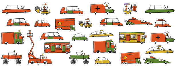 Traffic Jam. Cars on Road. Seamless Pattern for your design