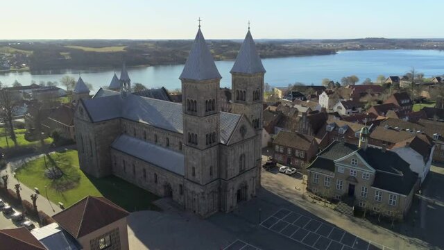 Aerial view of Viborg Cathedral - Viborg domkirke set fra luften
