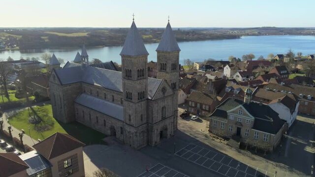Drone Aerial View of the danish city Viborg