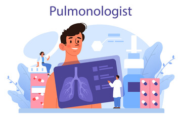 Pulmonologist. Idea of health and medical treatment. Healthy pulmonary
