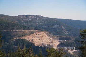 the view of a quarry from a mountain