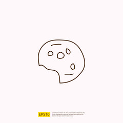 cookie biscuit for cafe concept vector illustration. hand drawing doodle linear icon sign symbol