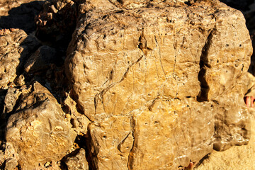Rock textures of Galapinhos Beach in Lisbon