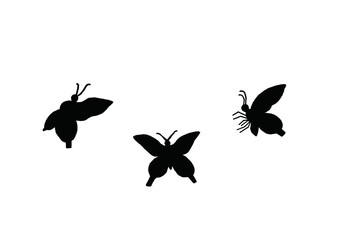 Illustration design of a good friend butterfly silhouette