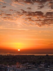 sunset in the city