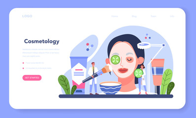 Cosmetologist web banner or landing page. Skin care and treatment procedure.