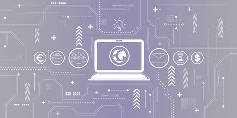 Notebook icon with a globe inside, mild grey background, global education and online courses concept. 3d rendering