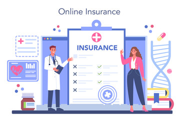 Health insurance online service or platform. Idea of security