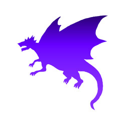 Dragon purple gradient silhouette design